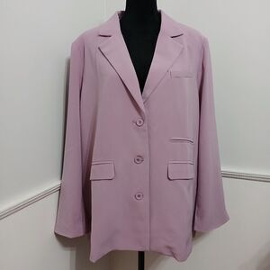 The Post Women's Lilac Blazer Jacket Relaxed Fit Size L New Without Tags